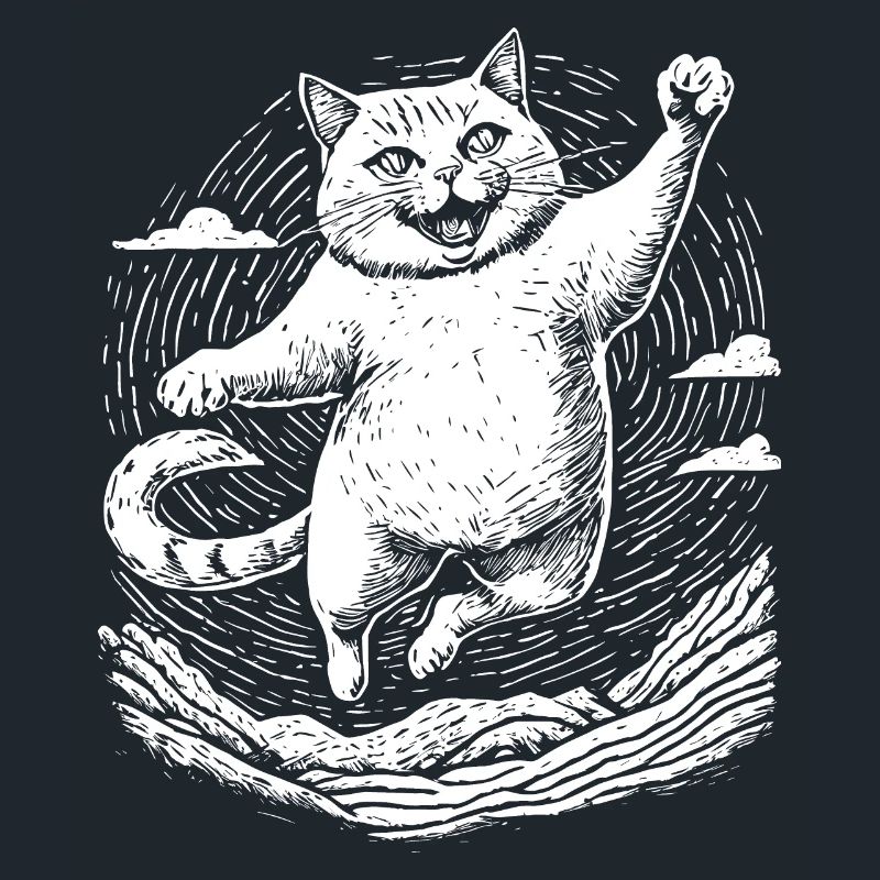Cat practicing karate