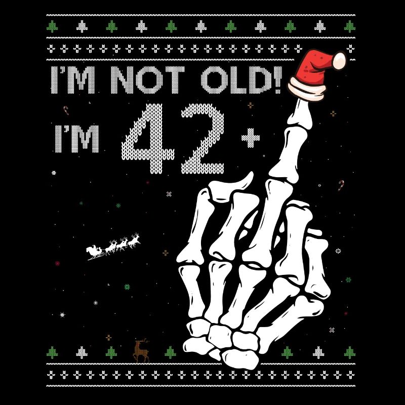 Ich bin 42 + 1 Mittelfinger - 43. Geburtstag Skelett