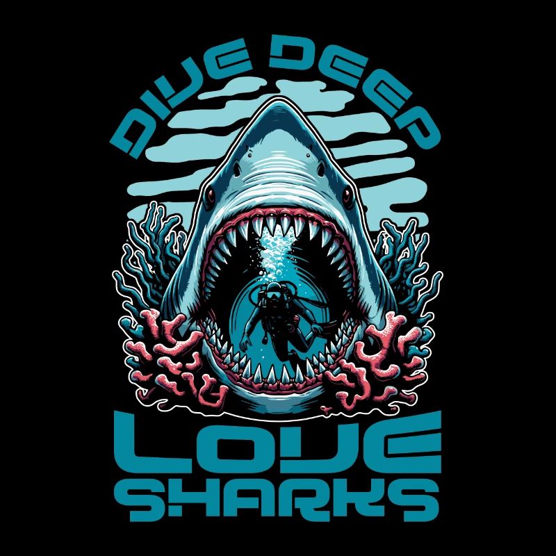 Requin Passionné Plongée Deep Love Requin Vie Marine