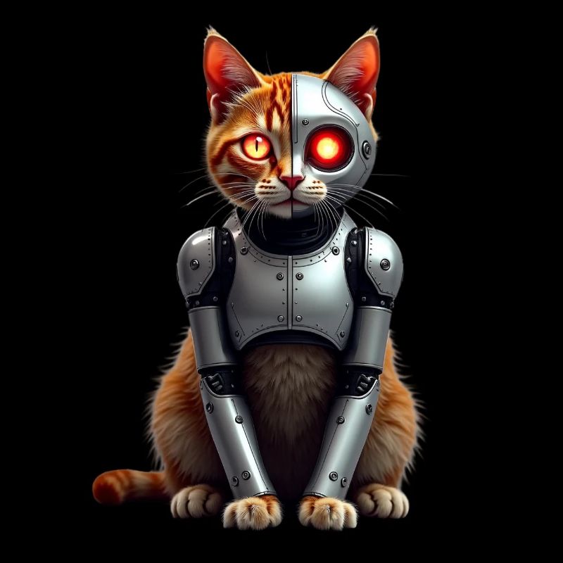 Funny Robot Cat Tech Cats Cyborg Animal Cat