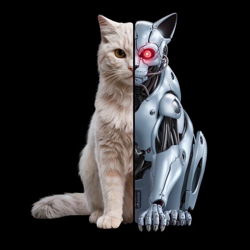 Drôle Robot Chat Tech Chats Cyborg Animal Chat