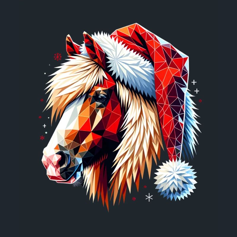 Original Polygone Art Haflinger Cheval Noël