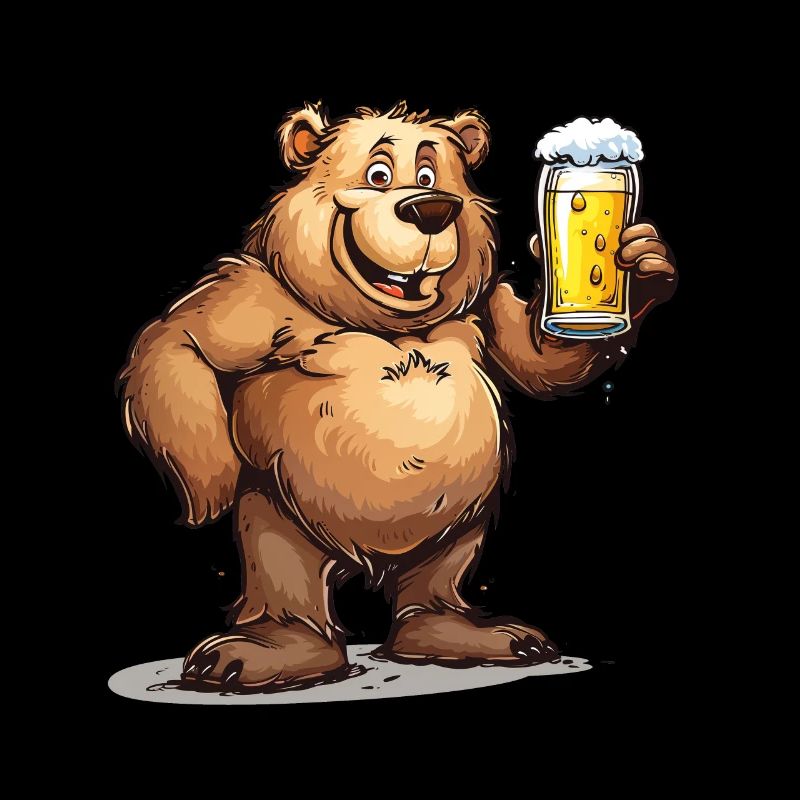 Cute Bear Drinking Beer 2