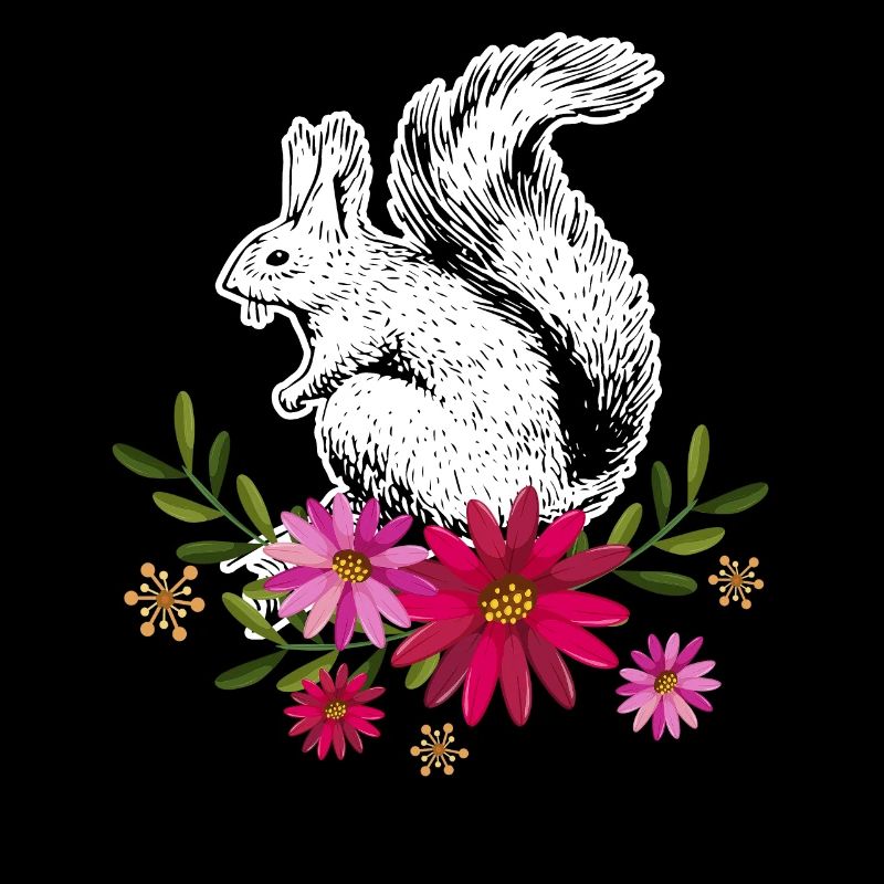 Squirrel With Flowers