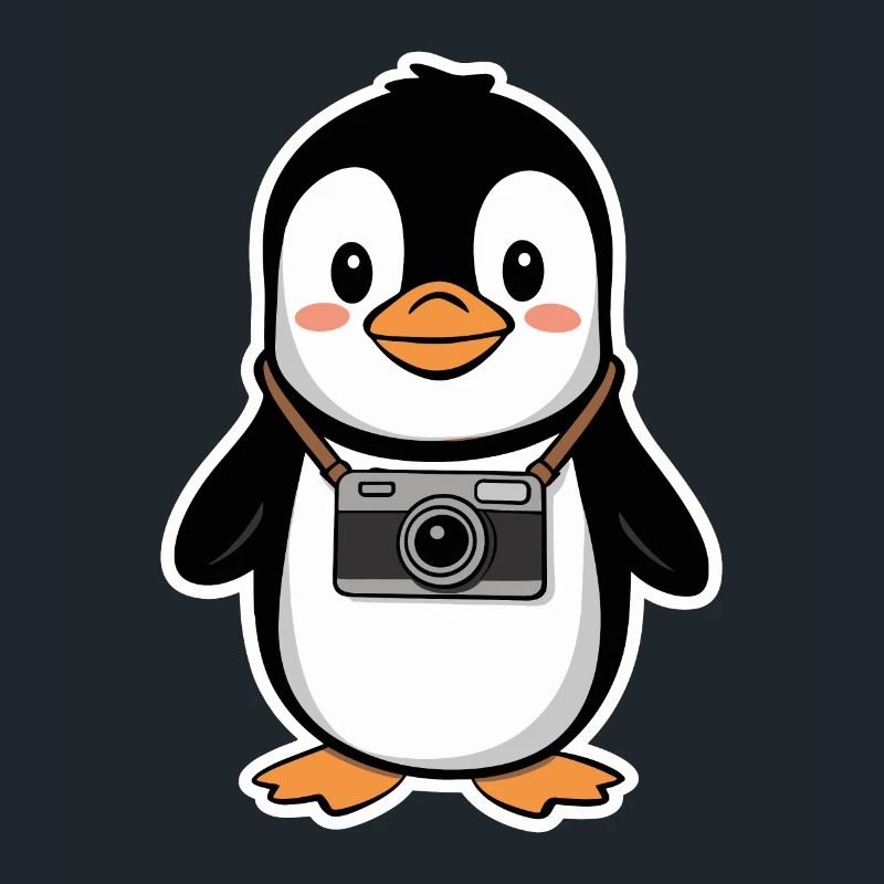 Pingouin mignon avec conception de caméra