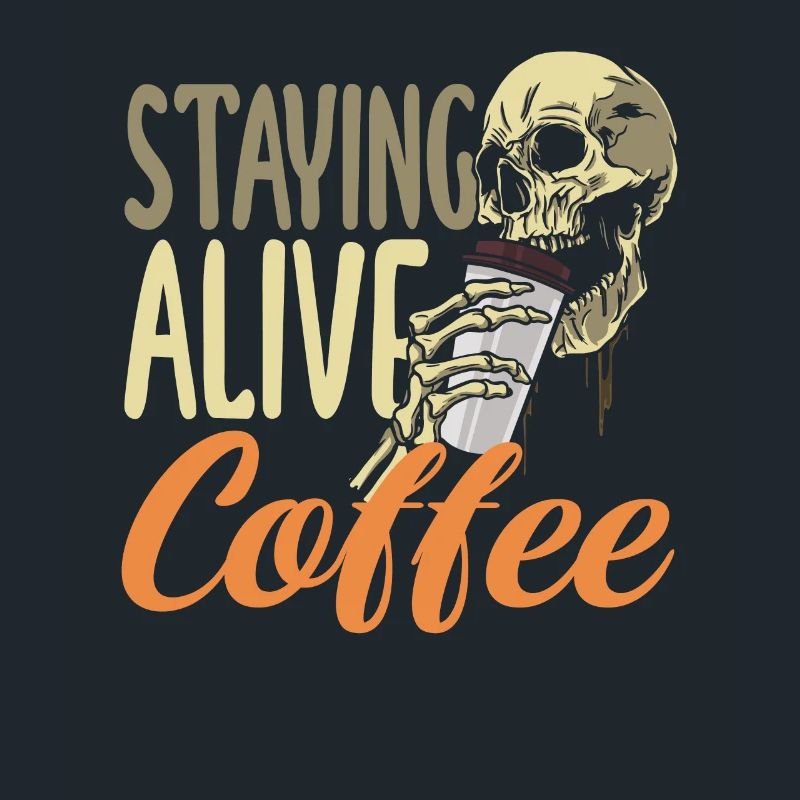Coffee Lover Skeleton Stays Awake