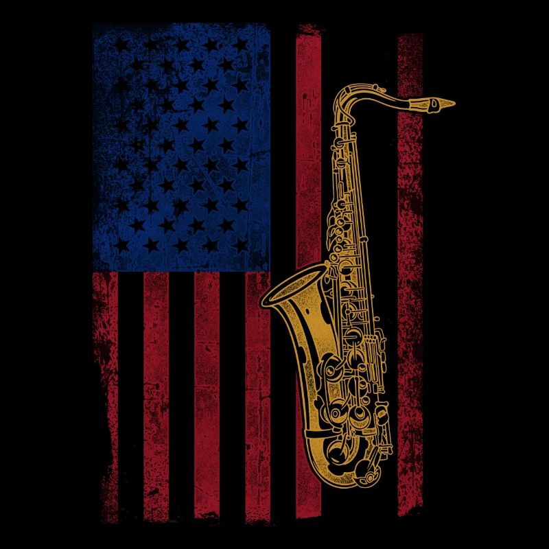 Saxophone American Flag