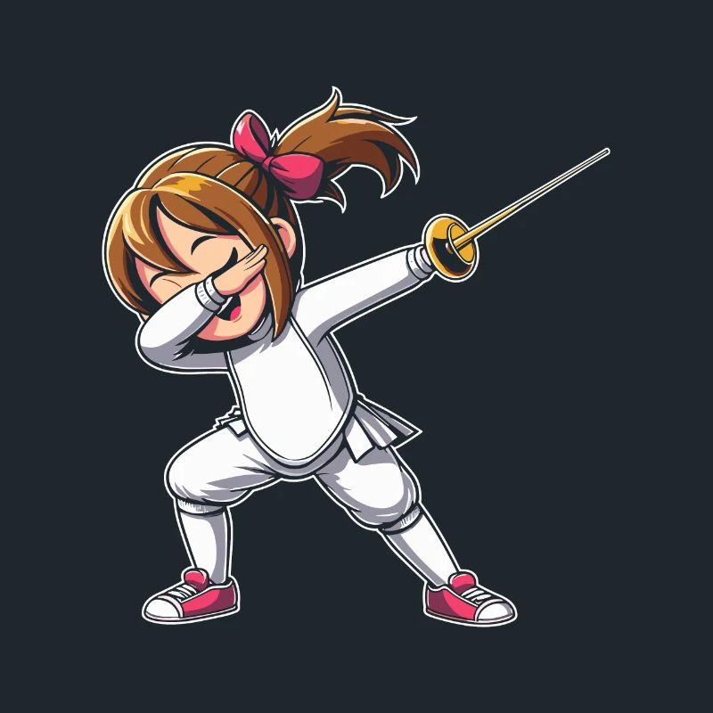 Doublage Fille Escrimeur Clôture Épée Épée Épée Escrime
