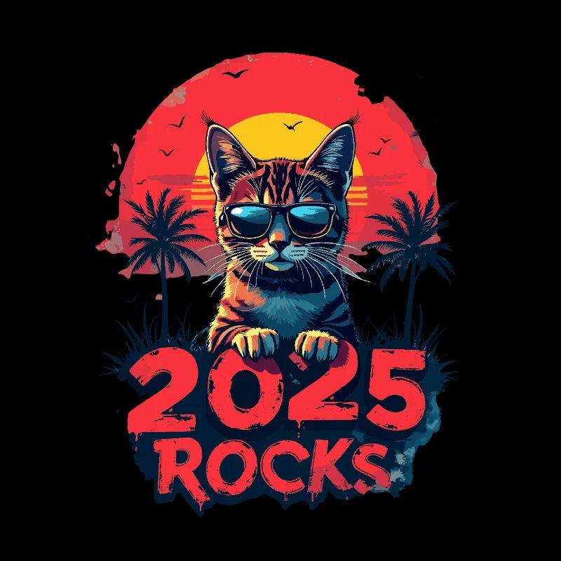 Das Jahr 2025 wird rocken Katze für