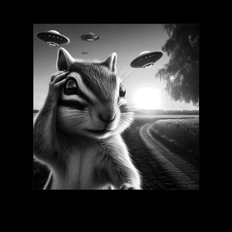 Chipmunk 2 Funny Graphic Selfie with UFOs Weird Al