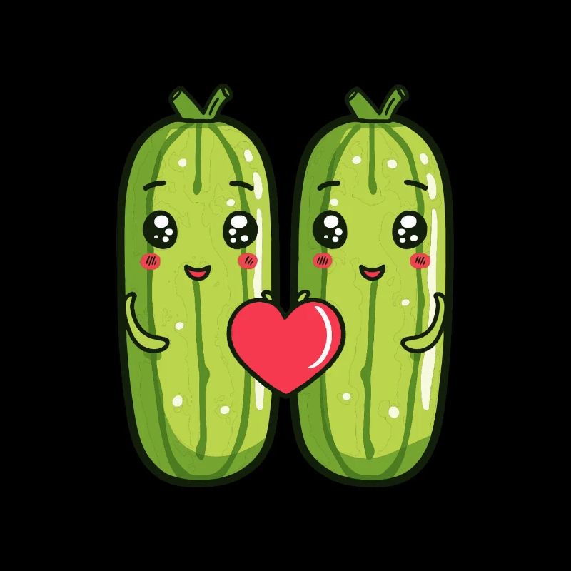 Gurke Paar Liebe Herz Comic