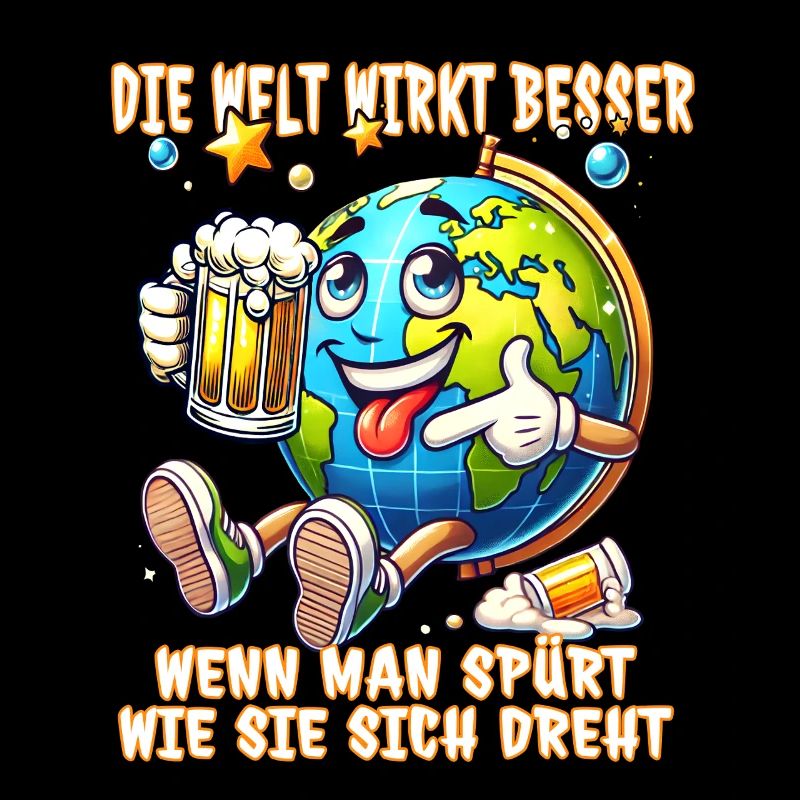The World Seems Better Funny Beer Comic Motif