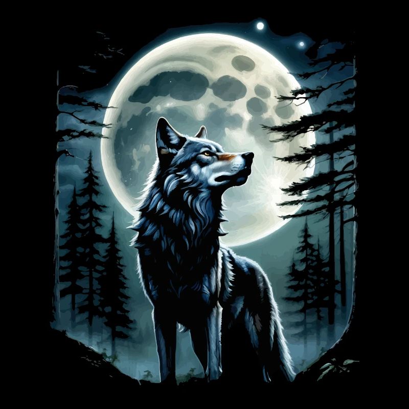 Wolf Liebhaber Wildtier Kunst Wolf Bunt Tier