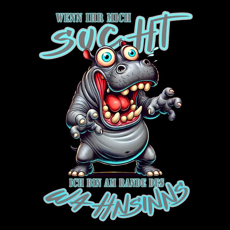 Crazy Nilpferd am Rande des Wahnsinns Comic Stil