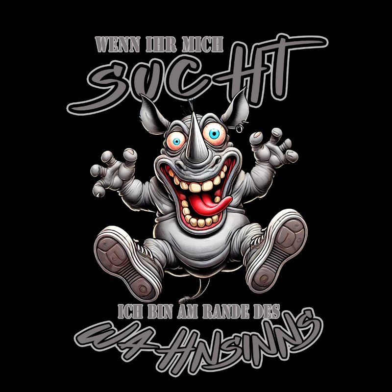 Crazy Nashorn am Rande des Wahnsinns Comic Stil