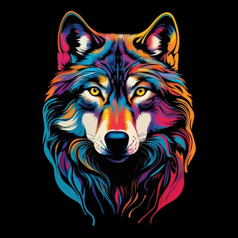 Wolf Liebhaber Wildtier Kunst Wolf Bunt Tier