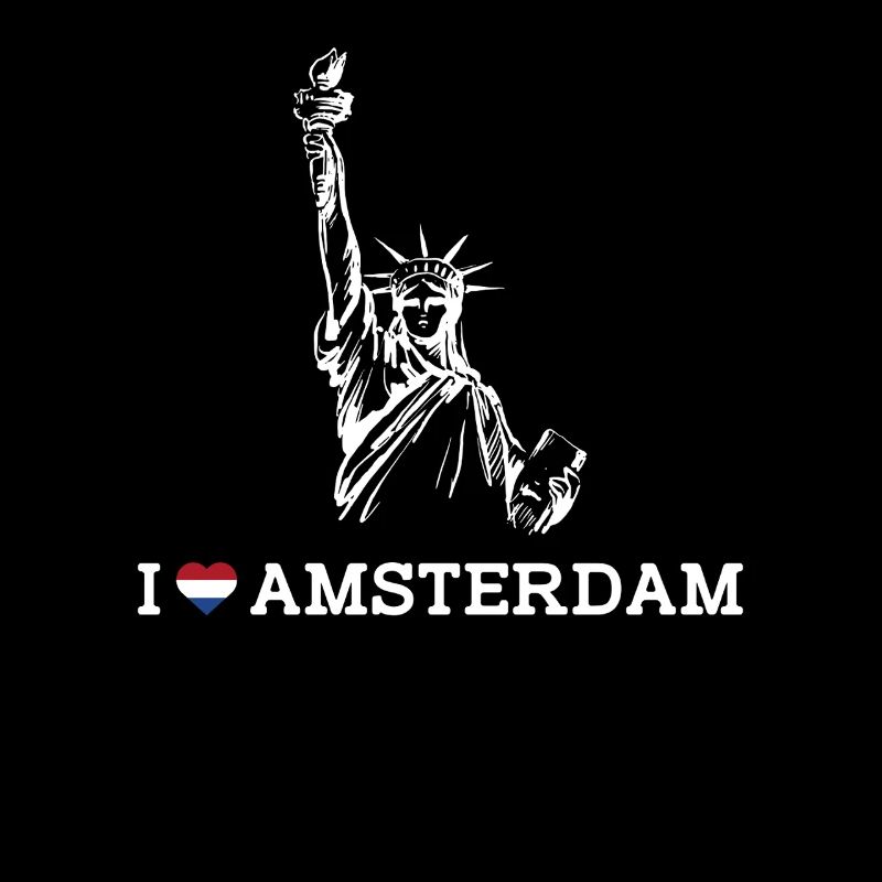 J’aime Amsterdam Pays-Bas Statue de la Liberté Jeu de mots