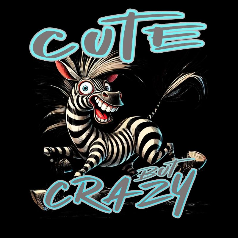 Cute but Crazy Zebra Comic Stil lustiges Motiv