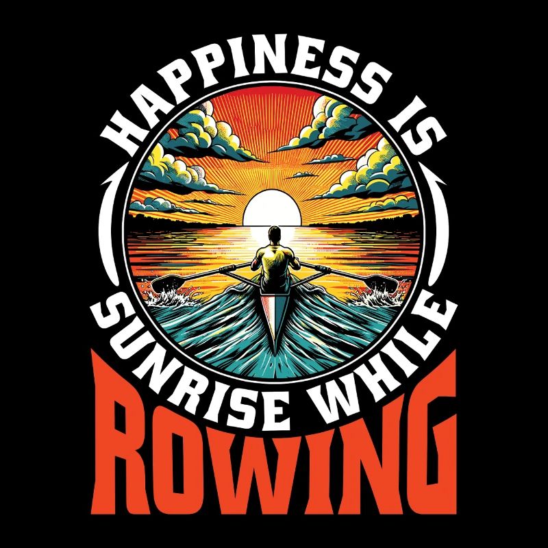 Water Rowing Happiness Is Sunrise While Paddling