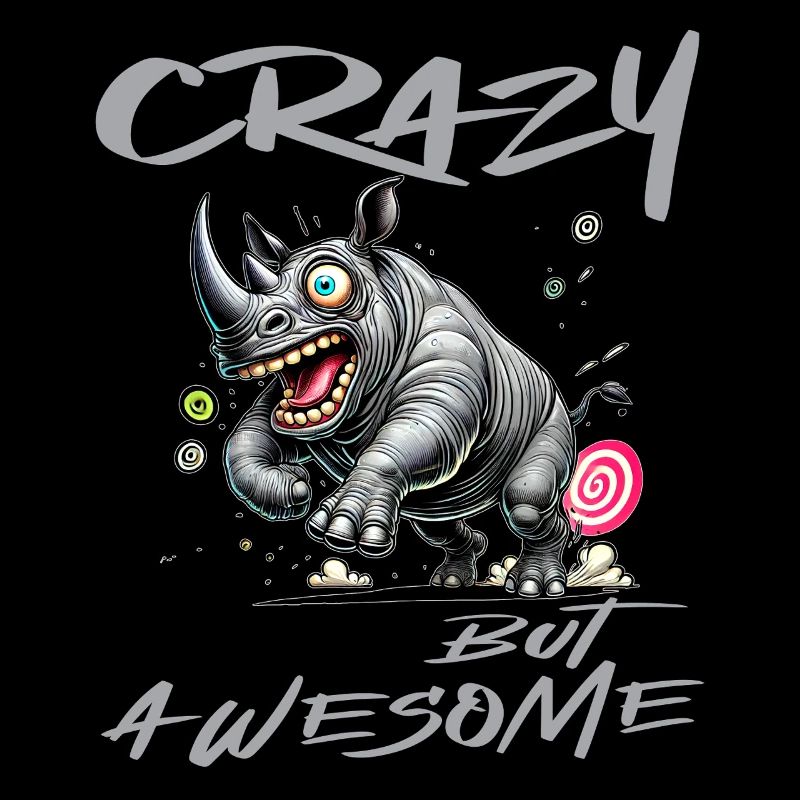 Crazy but Awesome Rhino Comic Style