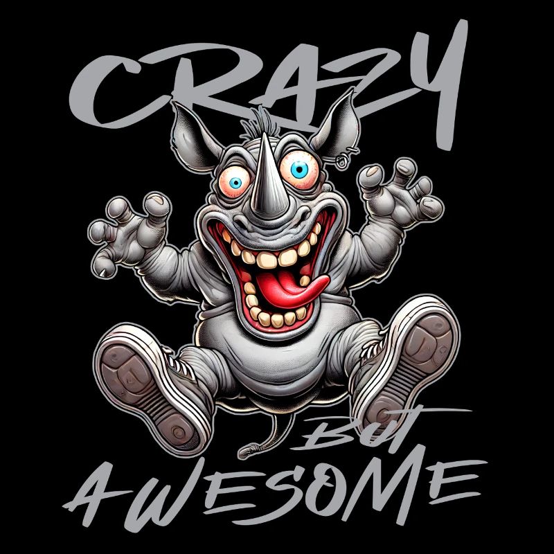 Crazy but Awesome Rhino Comic Style