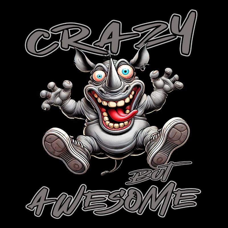 Crazy but Awesome Rhino Comic Style