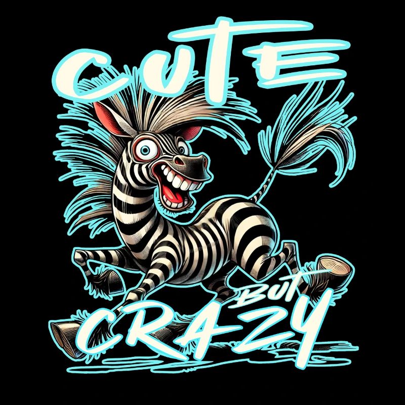 Cute but Crazy Zebra Comic Stil lustiges Motiv
