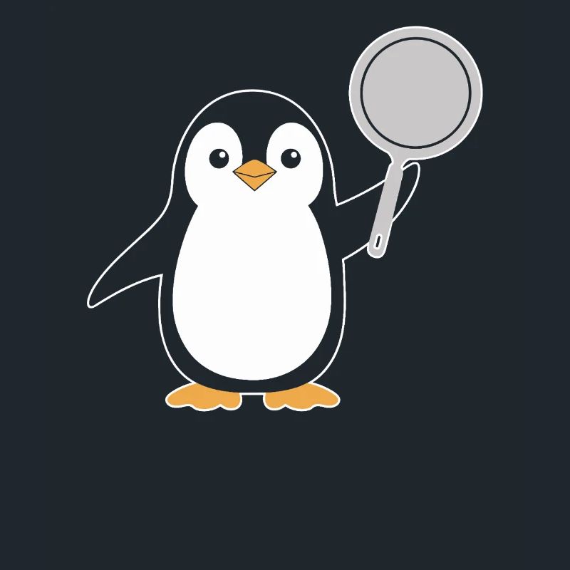 Pingouin avec des illustrations de casserole pour