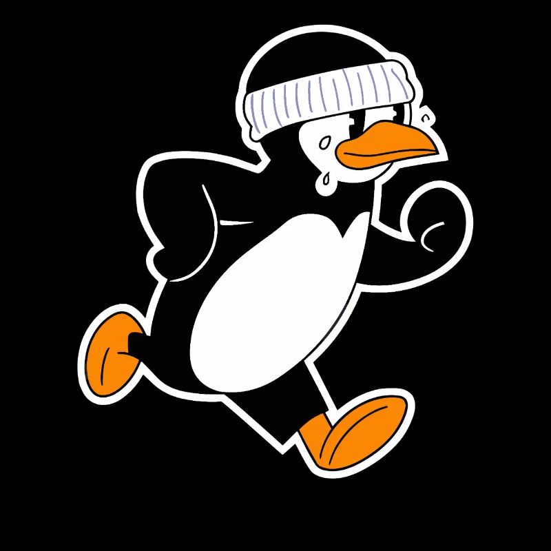 pingouin courant drôle avec bandeau