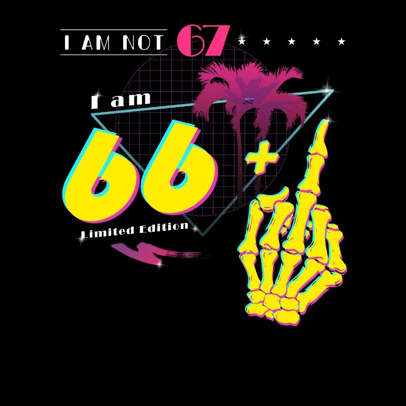 Ich bin nicht 67, ich bin 66 + Mittelfinger - Retro 1958