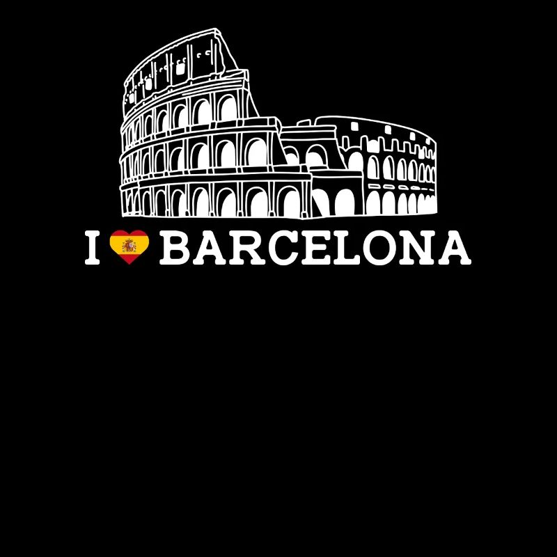 J’aime Barcelone Cool Espagne Lover Coeur Drapeau Jeu de mots