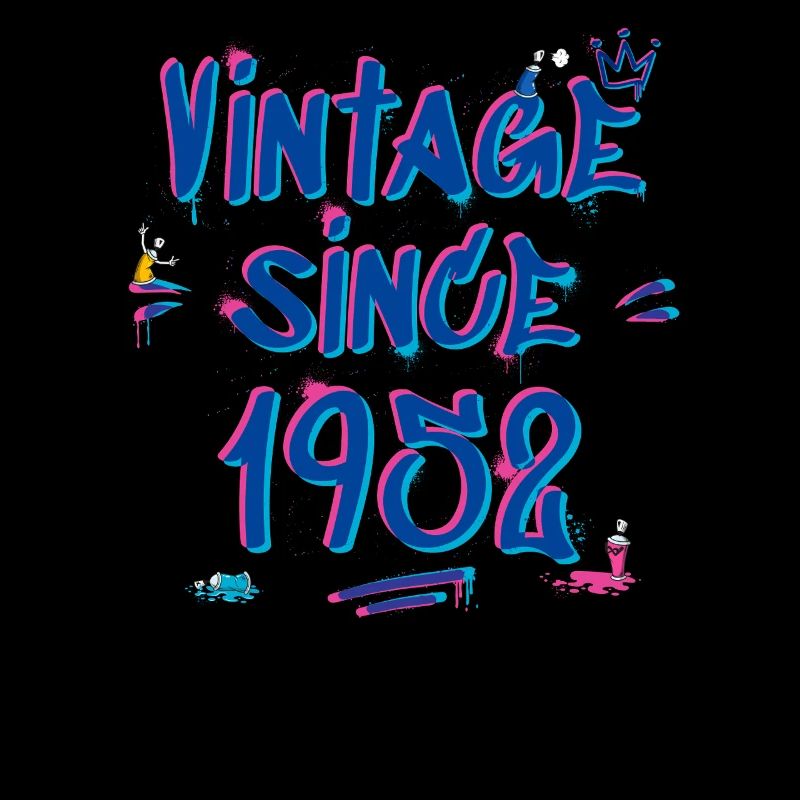 Vintage seit 1952 Graffiti Glitch 73. Geburtstag