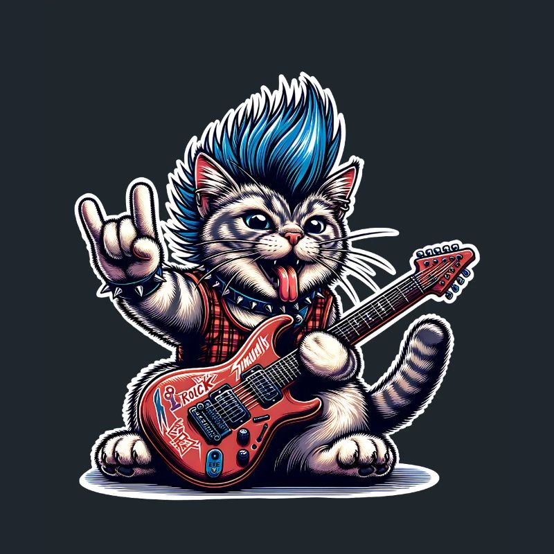 Cat Guitariste de Rock and Roll