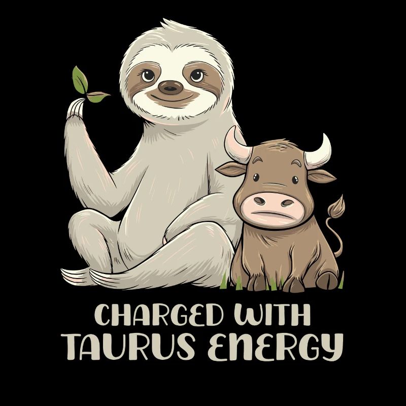 Taurus Zodiac Sloth with Charged Energy