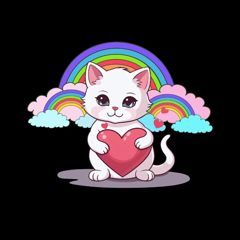 Katze Katzen Herz Herzen Regenbogen Kinder Kind