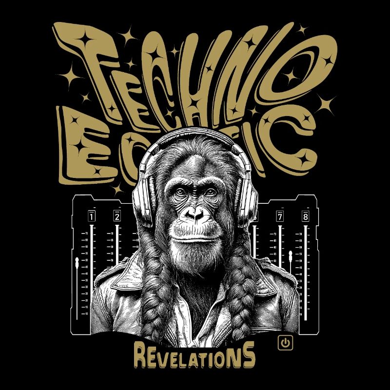 Monkey Grooves T-Shirt: Techno vibes in ecstasy!