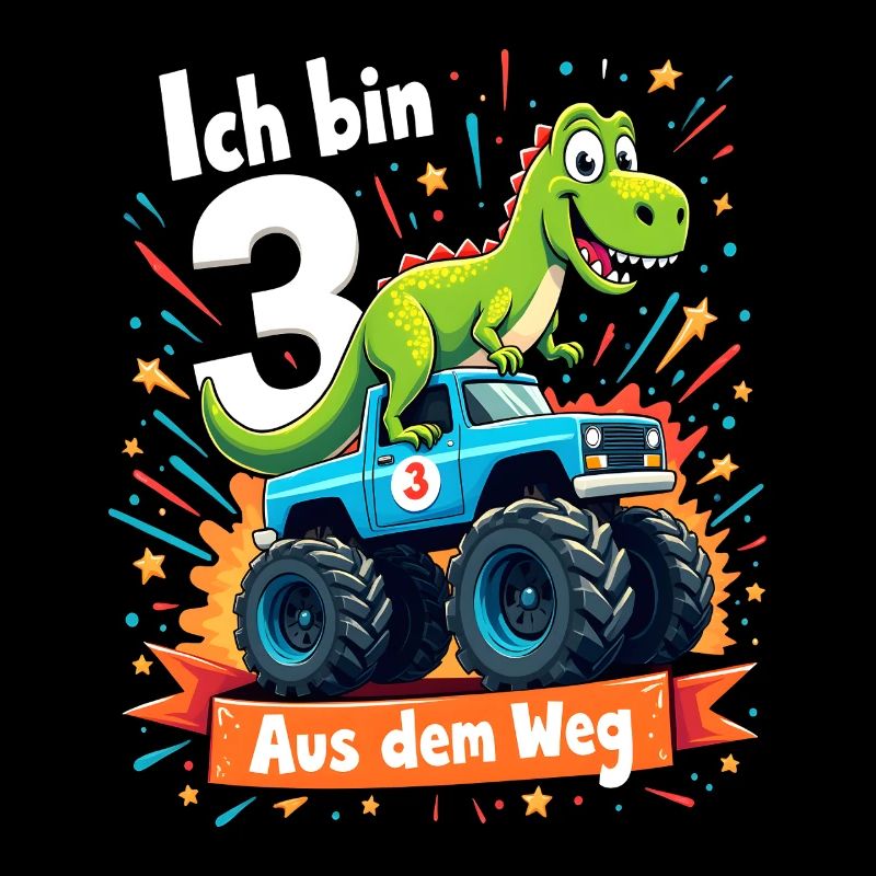 Dinosaurier 3. Geburtstag Monstertruck