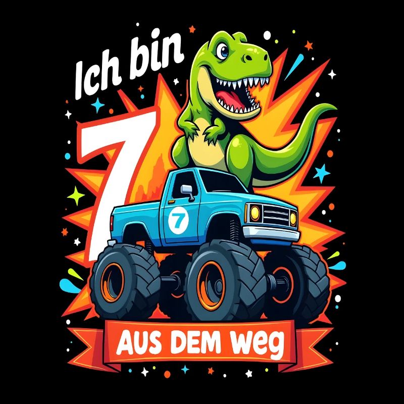 Dinosaurier 7. Geburtstag Monstertruck