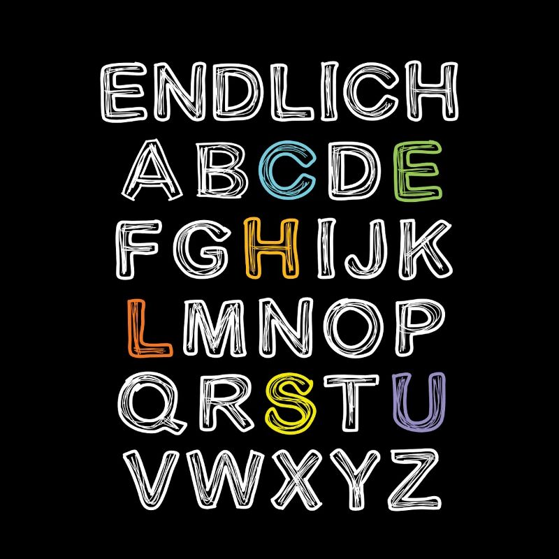 Endlich Schule Alphabet ABC Buchstaben Schüler