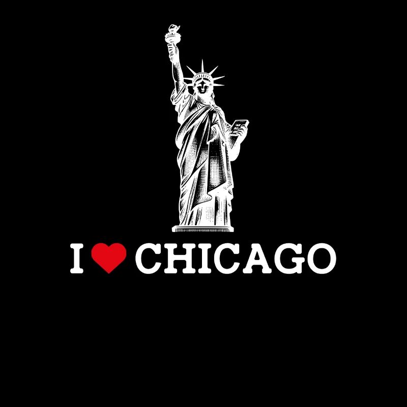 Ich liebe Chicago Cool Heart Flag Freiheitsstatue