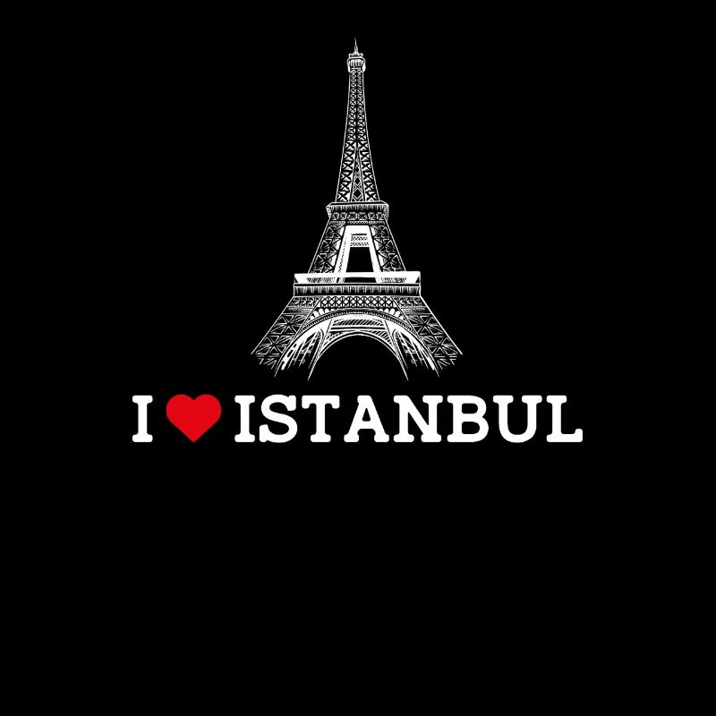 J’aime Istanbul Cool Eiffel Lover Coeur Drapeau Jeu de mots