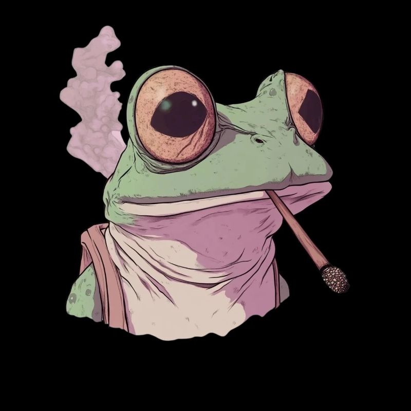 Frog with huge eyes and joint - Weed Frog