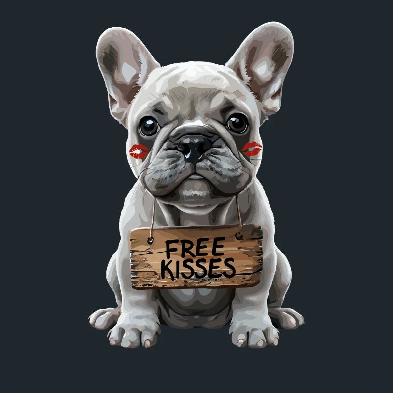Mignon bouledogue français baisers gratuits