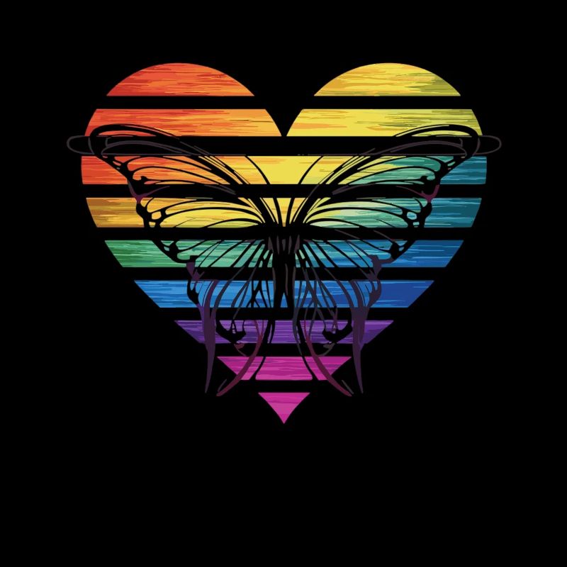 Schmetterling im Regenbogenherz
