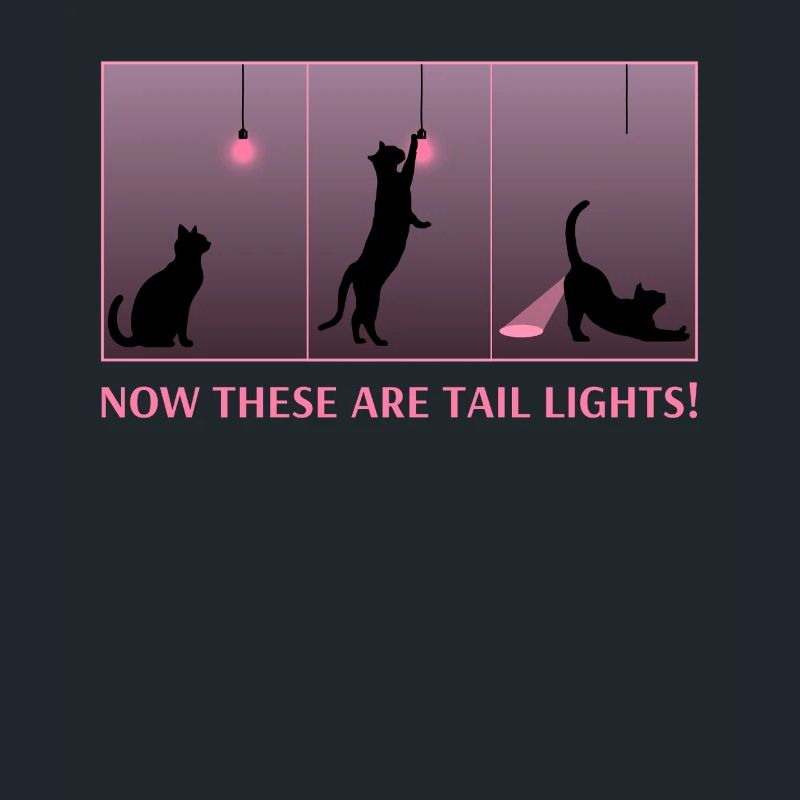 Funny Cat Eating Lightbulb Glowing Butt Tail Light