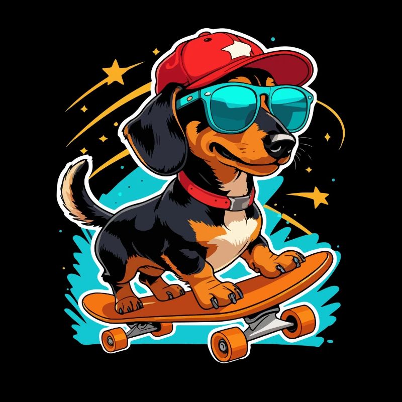 Skateboarder Hund, Skateboarder Dackel