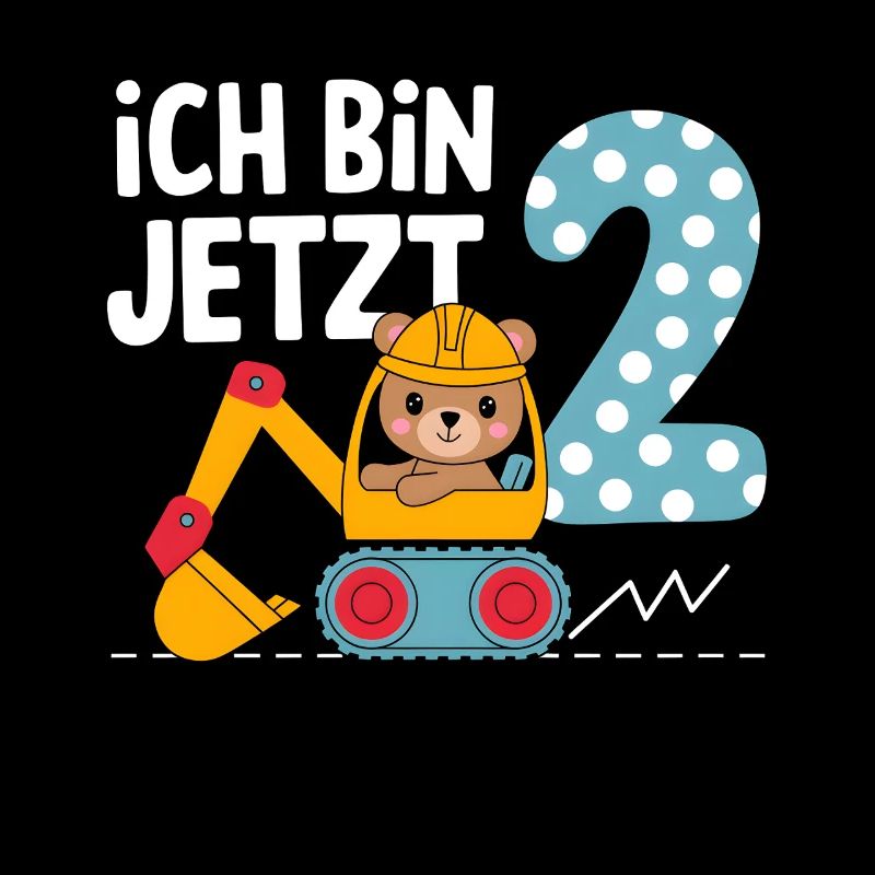 Ich bin jetzt 2 Bagger Bär 2. Geburtstag