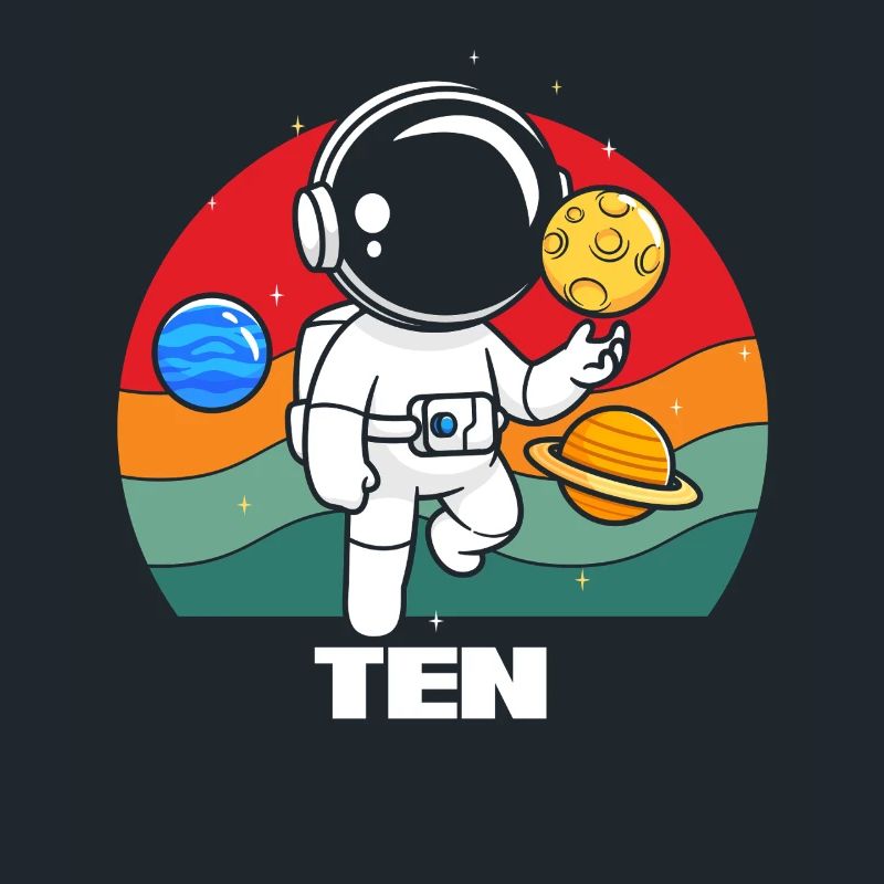 Astronaut in space with planet