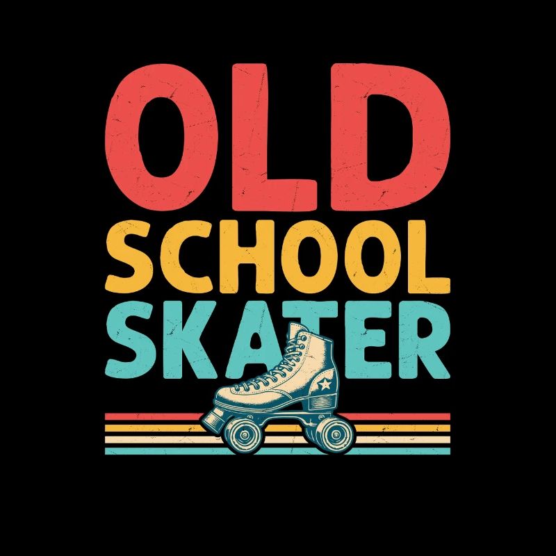 Oldschool Skater Skating Roller Derby