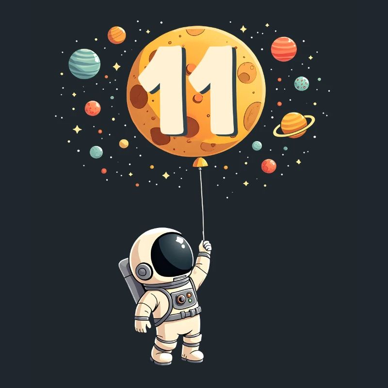 Astronaute mignon 11e anniversaire garçon espace